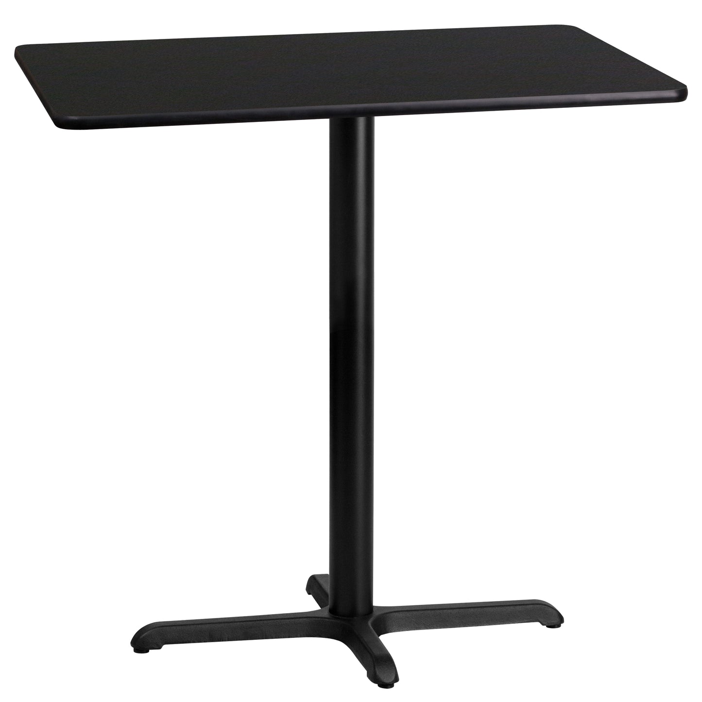 Stiles 24'' x 42'' Rectangular Black Laminate Table Top with 23.5'' x 29.5'' Bar Height Table Base Black