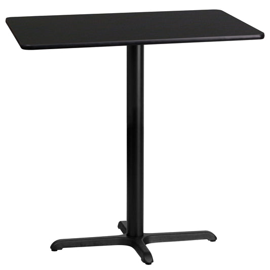 Stiles 24'' x 42'' Rectangular Black Laminate Table Top with 23.5'' x 29.5'' Bar Height Table Base Black
