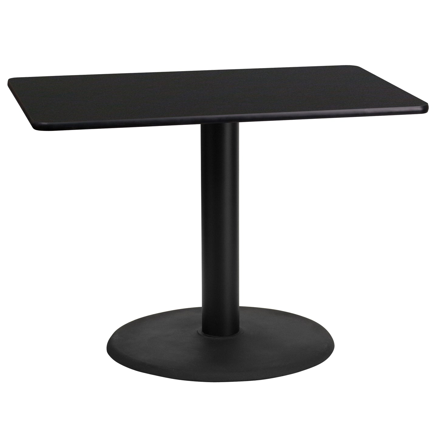 Stiles 24'' x 42'' Rectangular Black Laminate Table Top with 24'' Round Table Height Base Black