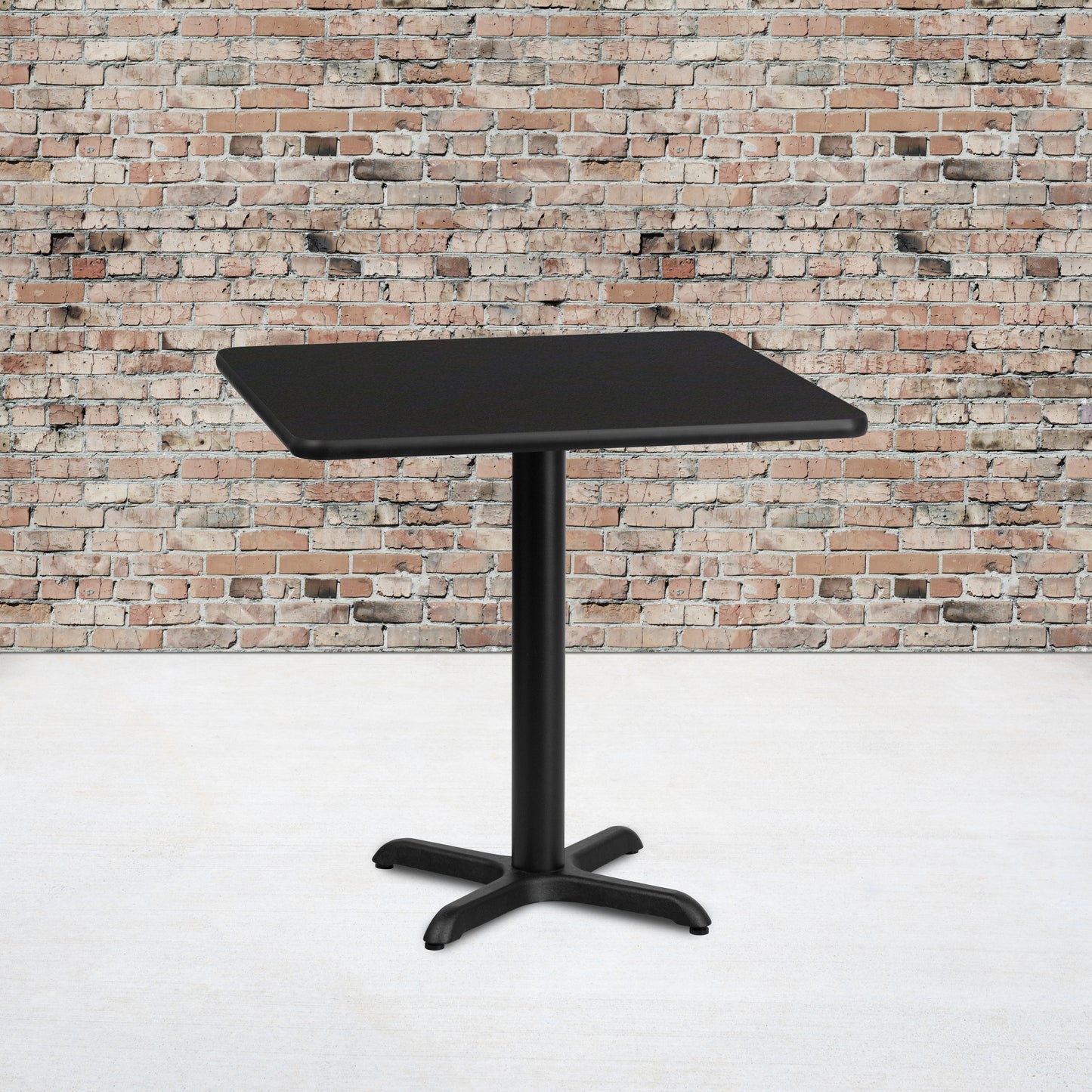 Stiles 30'' Square Black Laminate Table Top with 22'' x 22'' Table Height Base Black