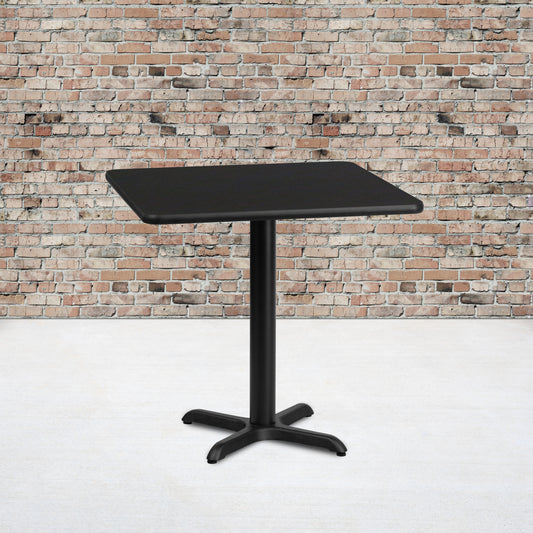 Stiles 30'' Square Black Laminate Table Top with 22'' x 22'' Table Height Base Black