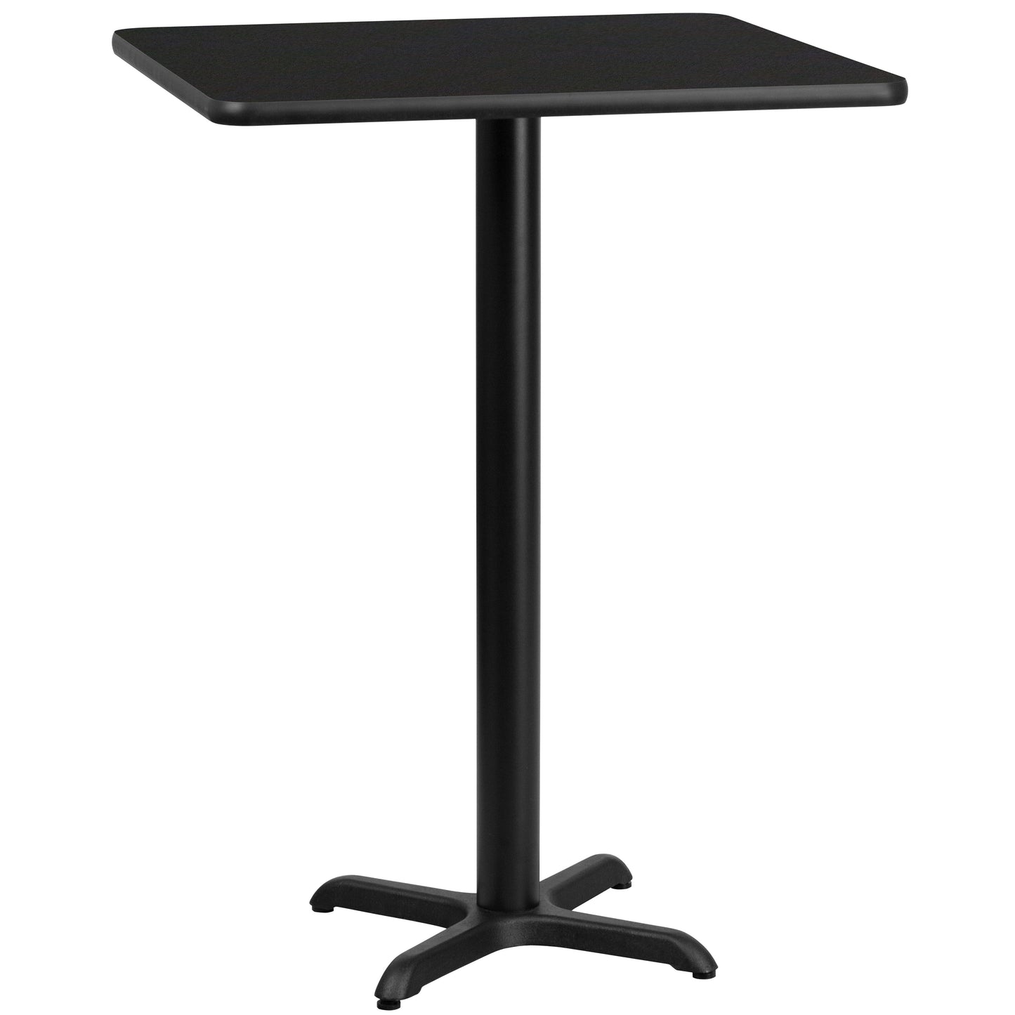 Stiles 30'' Square Black Laminate Table Top with 22'' x 22'' Bar Height Table Base Black
