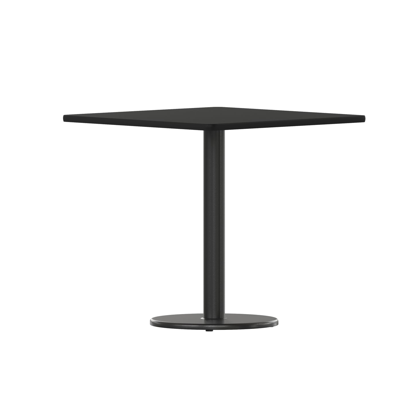 Stiles 30'' Square Black Laminate Table Top with 18'' Round Table Height Base Black