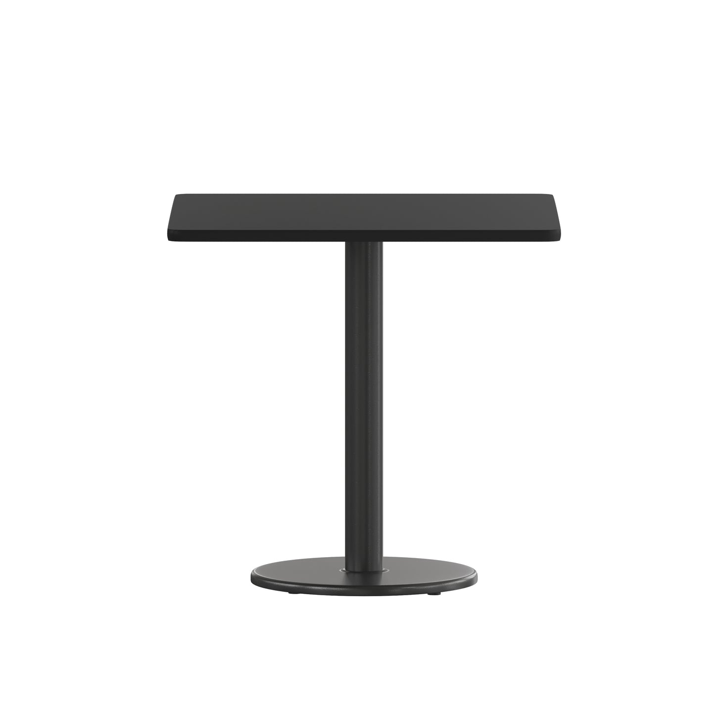 Stiles 30'' Square Black Laminate Table Top with 18'' Round Table Height Base Black