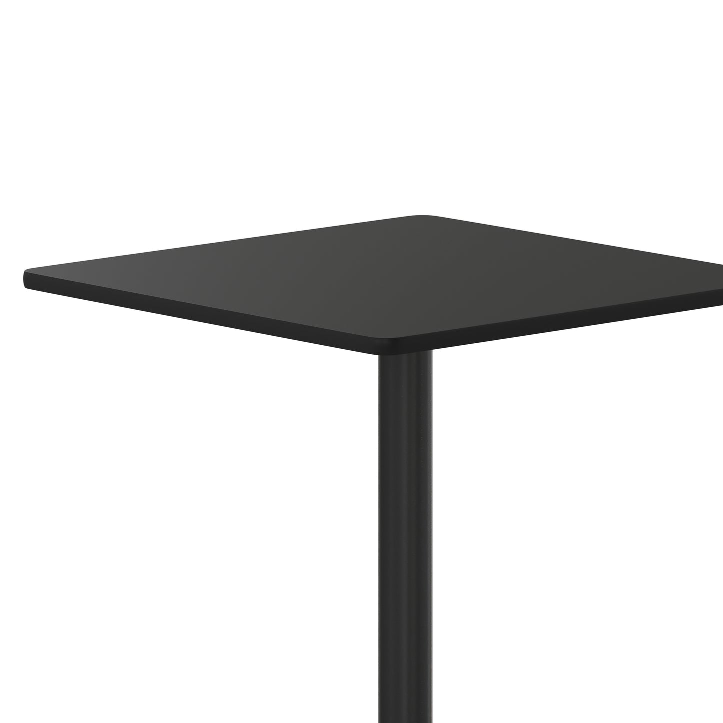 Stiles 30'' Square Black Laminate Table Top with 18'' Round Table Height Base Black