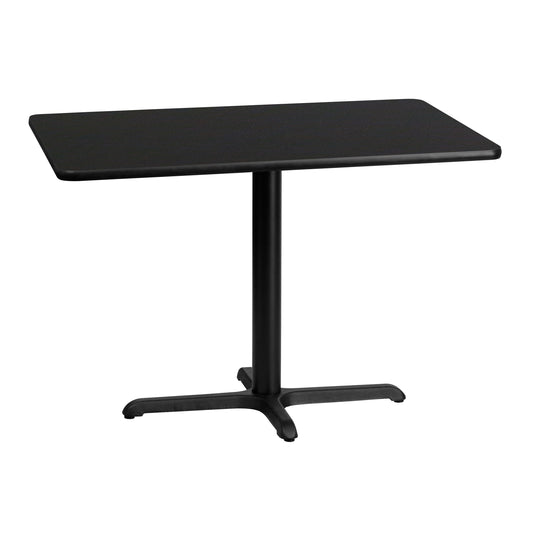 Stiles 30'' x 42'' Rectangular Black Laminate Table Top with 23.5'' x 29.5'' Table Height Base Black