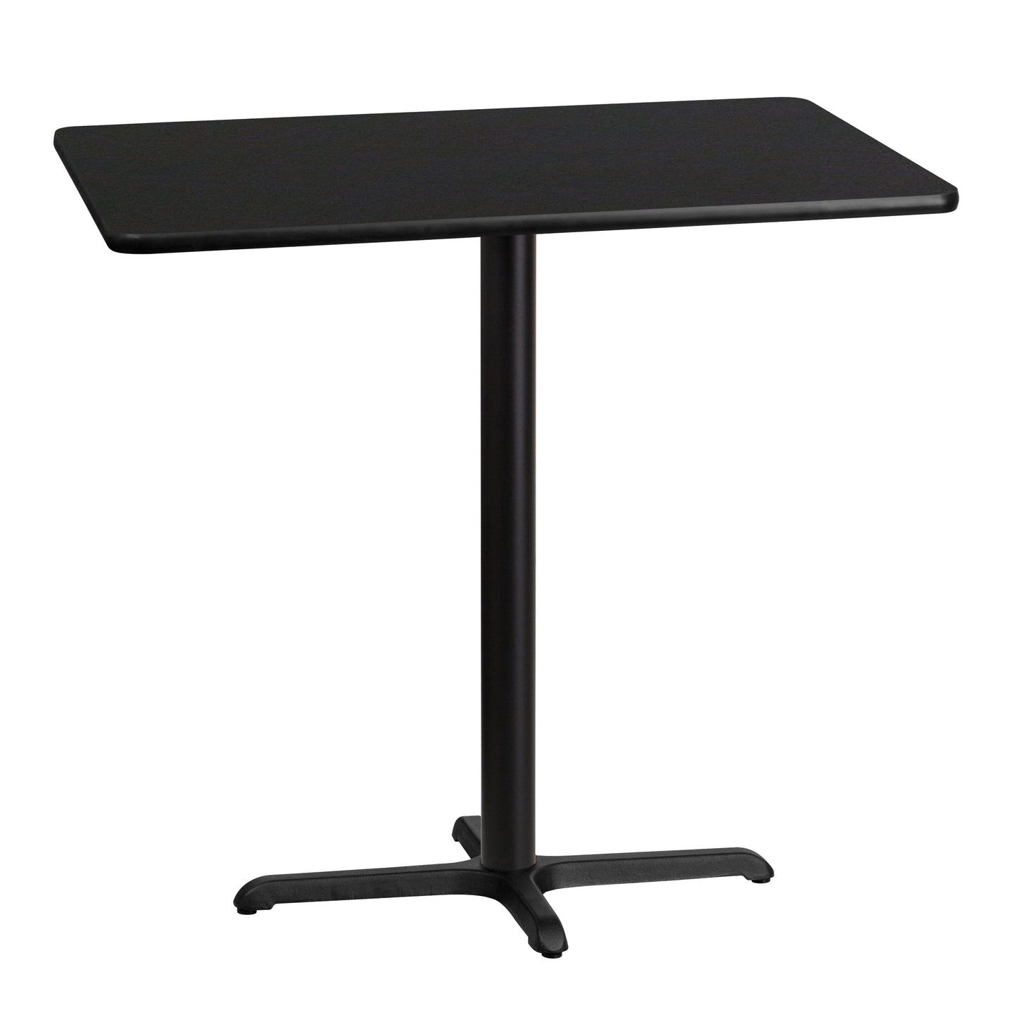 Stiles 30'' x 42'' Rectangular Black Laminate Table Top with 23.5'' x 29.5'' Bar Height Table Base Black