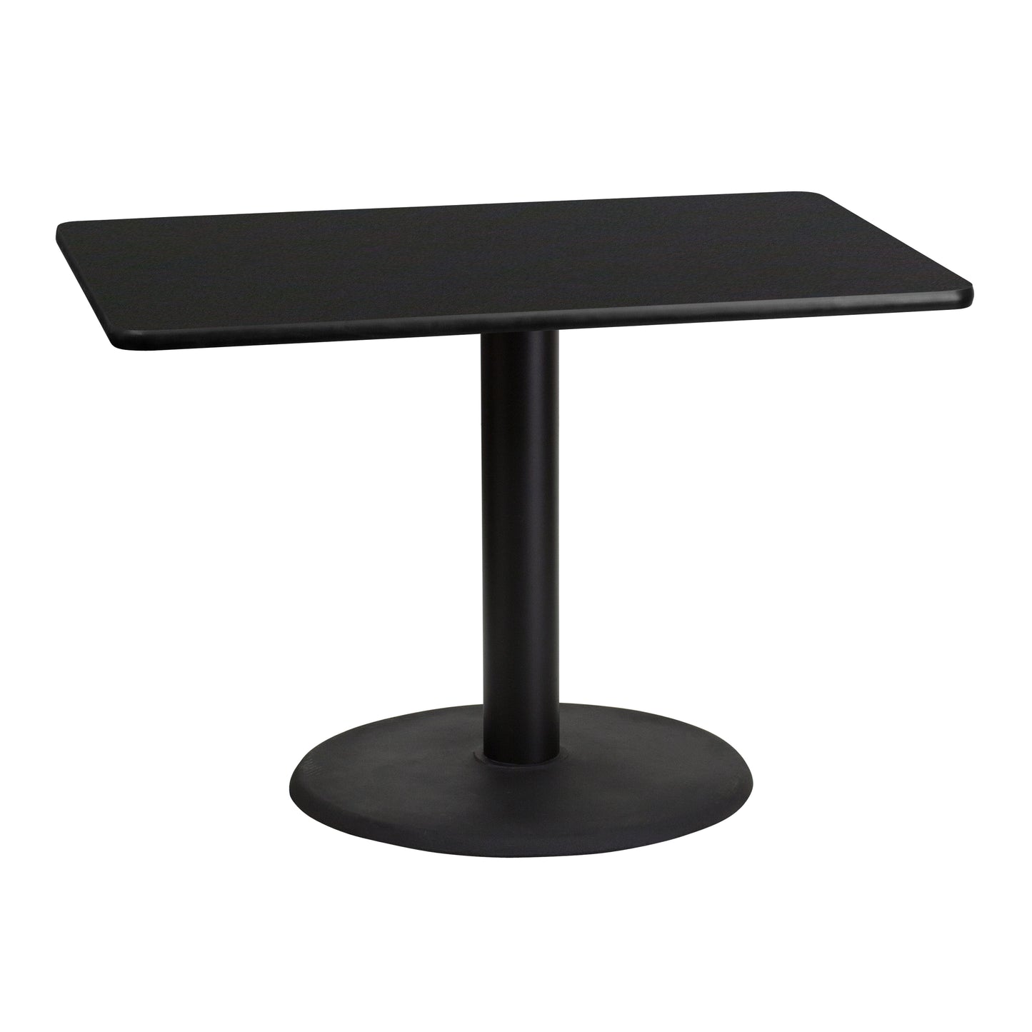 Stiles 30'' x 42'' Rectangular Black Laminate Table Top with 24'' Round Table Height Base Black