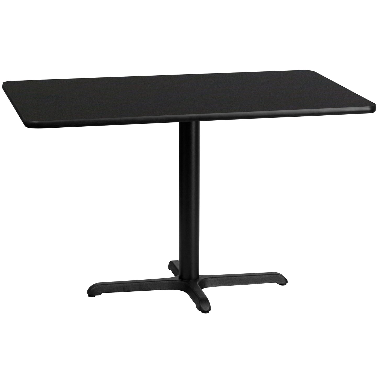 Stiles 30'' x 48'' Rectangular Black Laminate Table Top with 23.5'' x 29.5'' Table Height Base Black