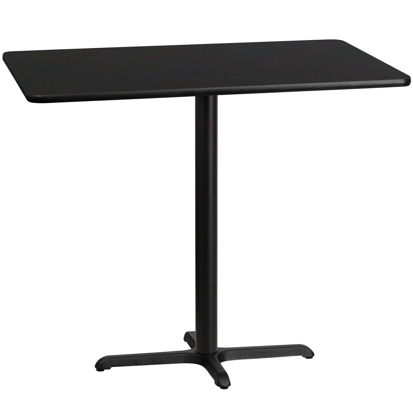 Stiles 30'' x 48'' Rectangular Black Laminate Table Top with 23.5'' x 29.5'' Bar Height Table Base Black