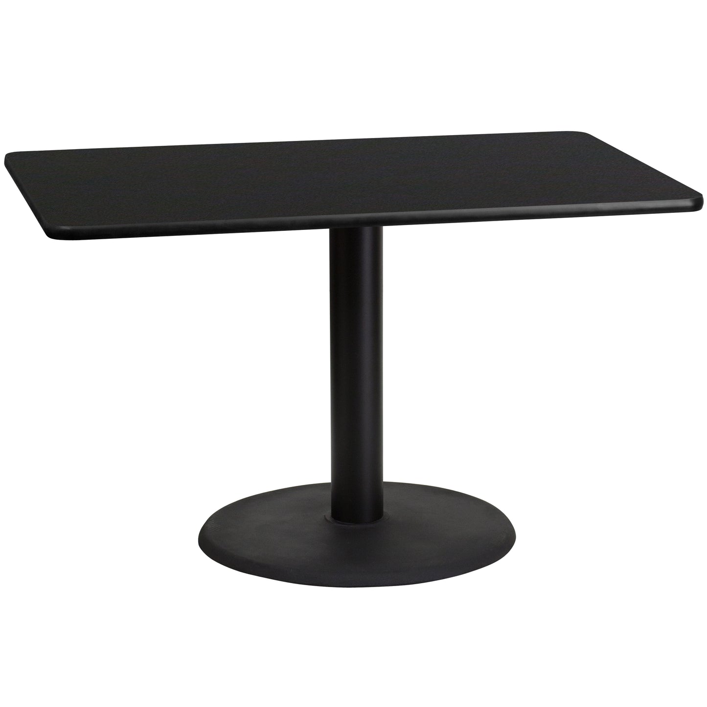 Stiles 30'' x 48'' Rectangular Black Laminate Table Top with 24'' Round Table Height Base Black