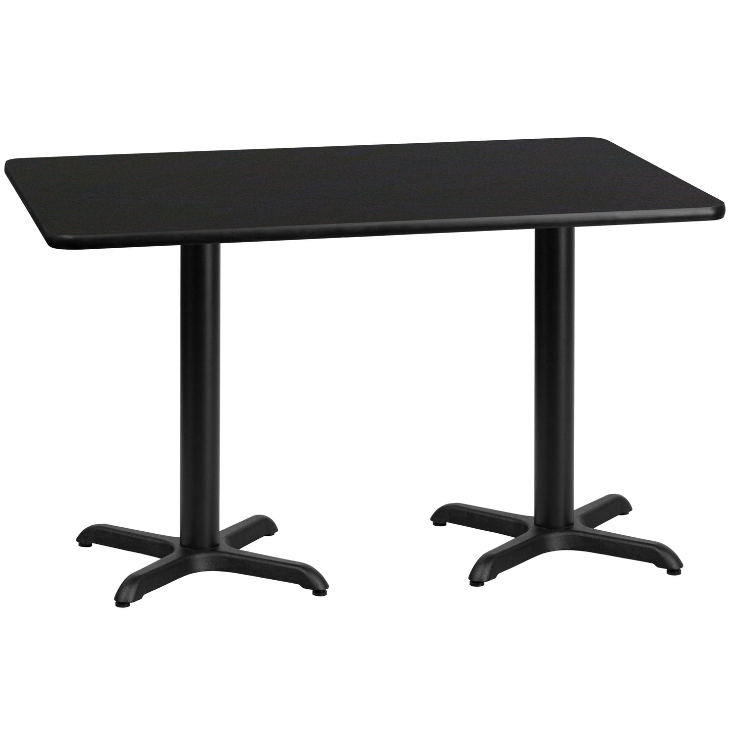 Stiles 30'' x 60'' Rectangular Black Laminate Table Top with 22'' x 22'' Table Height Bases Black