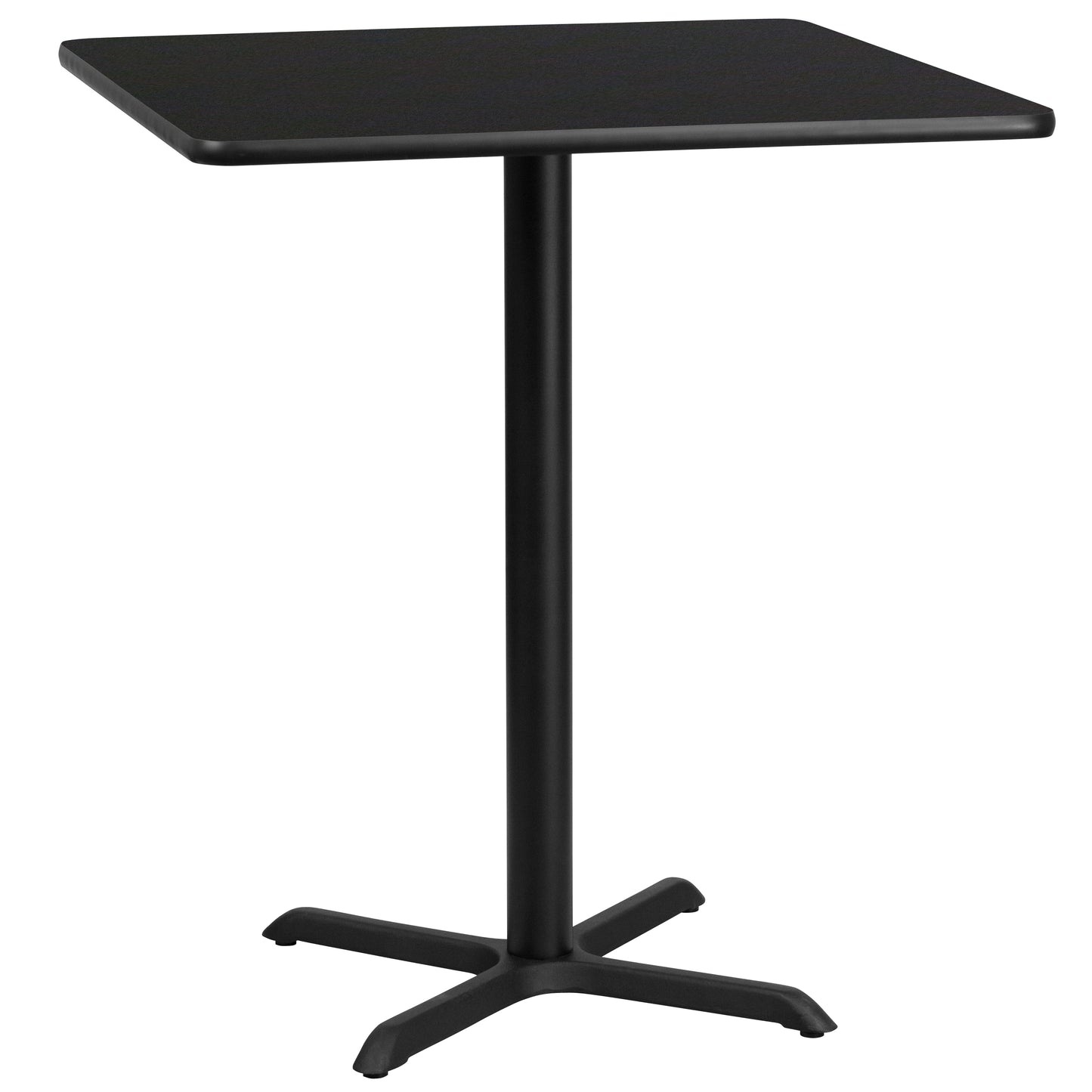 Stiles 36'' Square Black Laminate Table Top with 30'' x 30'' Bar Height Table Base Black