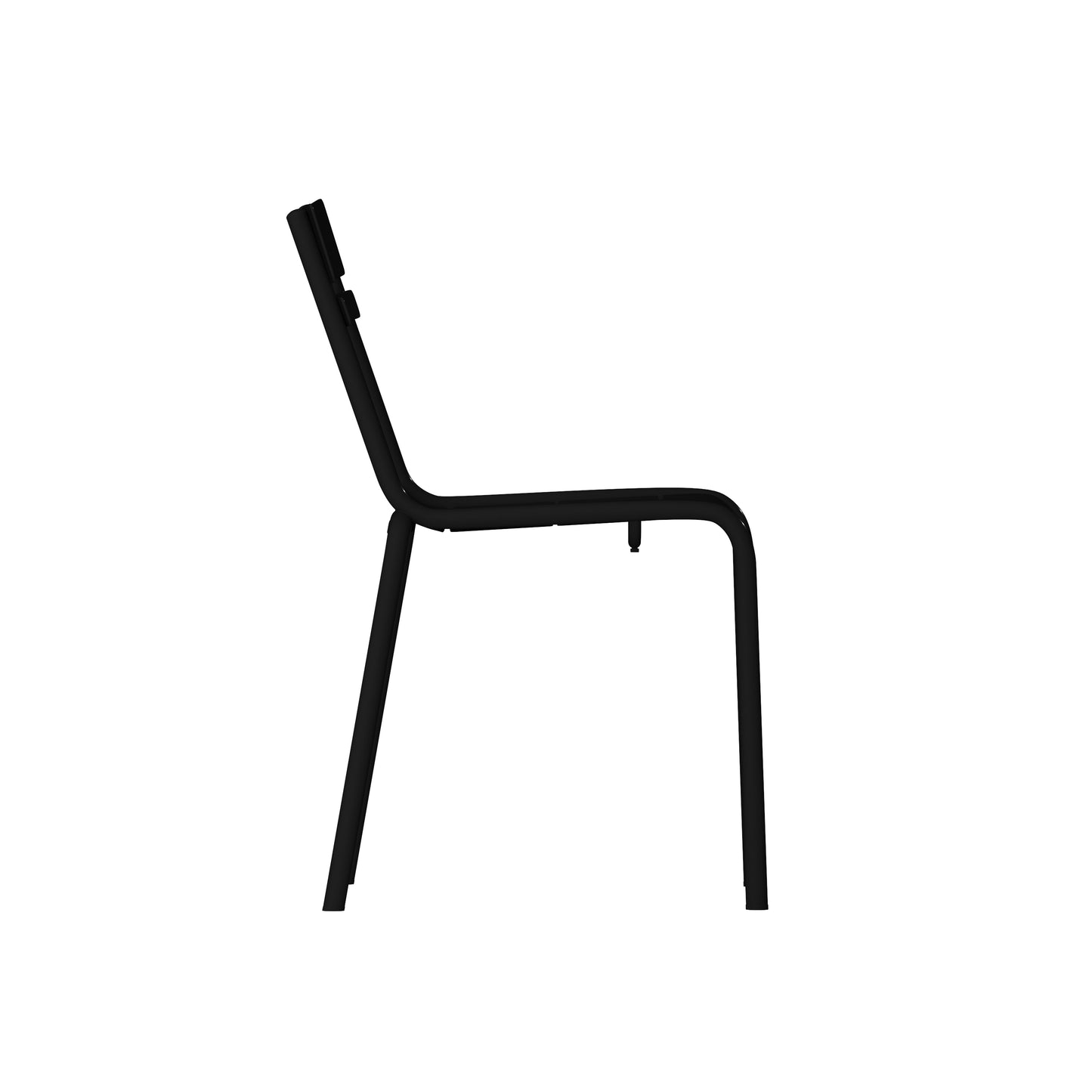 Nash Commercial Grade Steel Stack Chair, Indoor-Outdoor Armless Chair with 2 Slat Back in Black Black