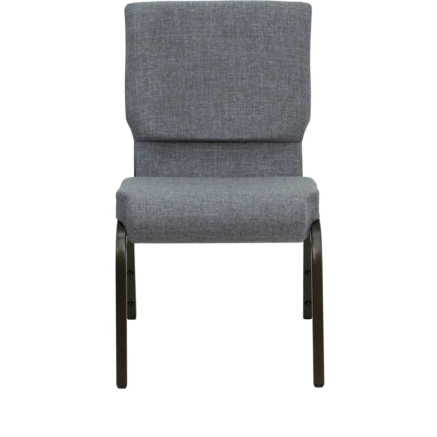 HERCULES Series 18.5''W Stacking Church Chair in Gray Fabric - Gold Vein Frame Gray Fabric/Gold Vein Frame
