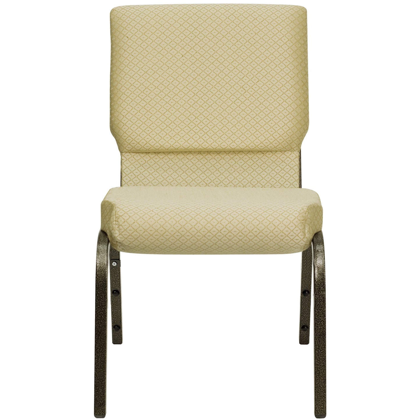 HERCULES Series 18.5''W Stacking Church Chair in Beige Patterned Fabric - Gold Vein Frame Beige Patterned Fabric/Gold Vein Frame