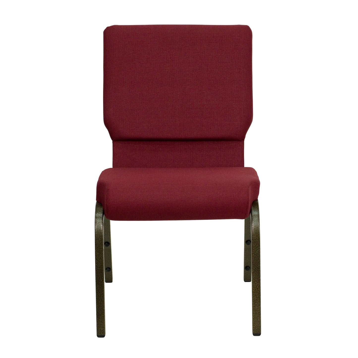 HERCULES Series 18.5''W Stacking Church Chair in Burgundy Fabric - Gold Vein Frame Burgundy Fabric/Gold Vein Frame