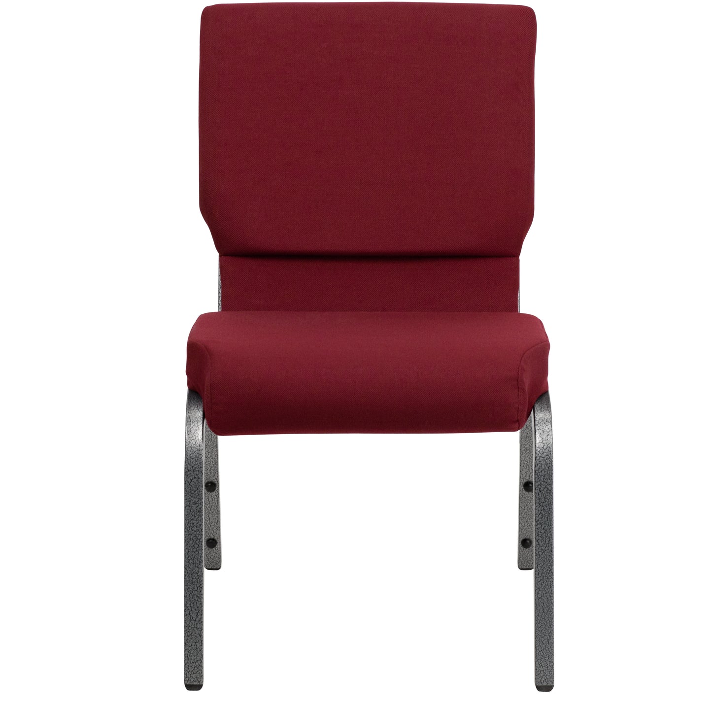 HERCULES Series 18.5''W Stacking Church Chair in Burgundy Fabric - Silver Vein Frame Burgundy Fabric/Silver Vein Frame
