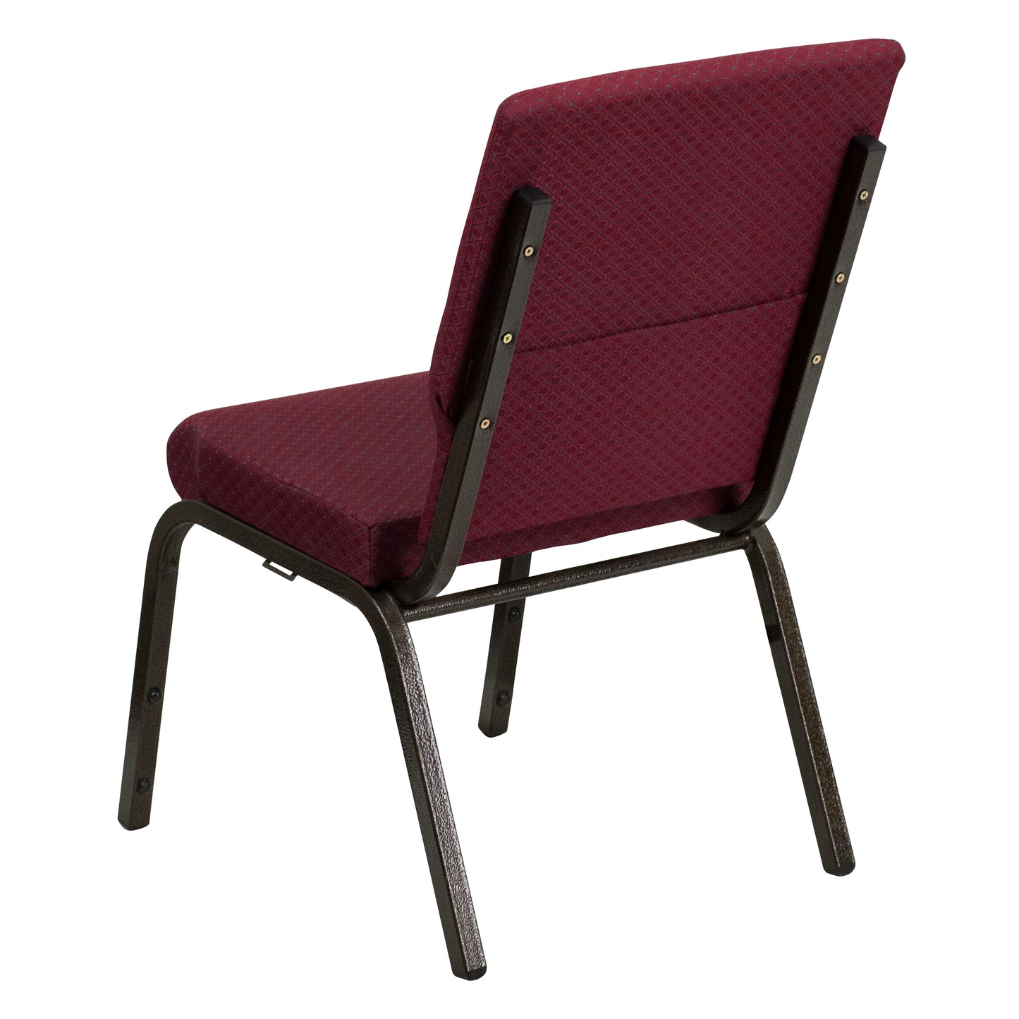 HERCULES Series 18.5''W Stacking Church Chair in Burgundy Patterned Fabric - Gold Vein Frame Burgundy Patterned Fabric/Gold Vein Frame