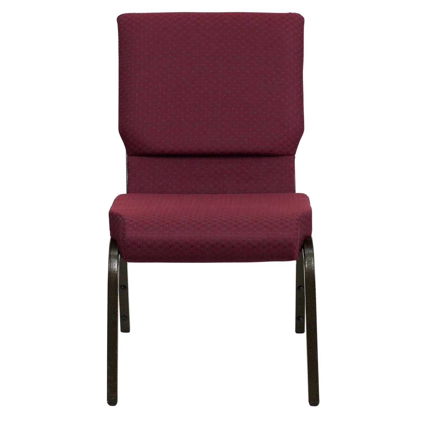 HERCULES Series 18.5''W Stacking Church Chair in Burgundy Patterned Fabric - Gold Vein Frame Burgundy Patterned Fabric/Gold Vein Frame