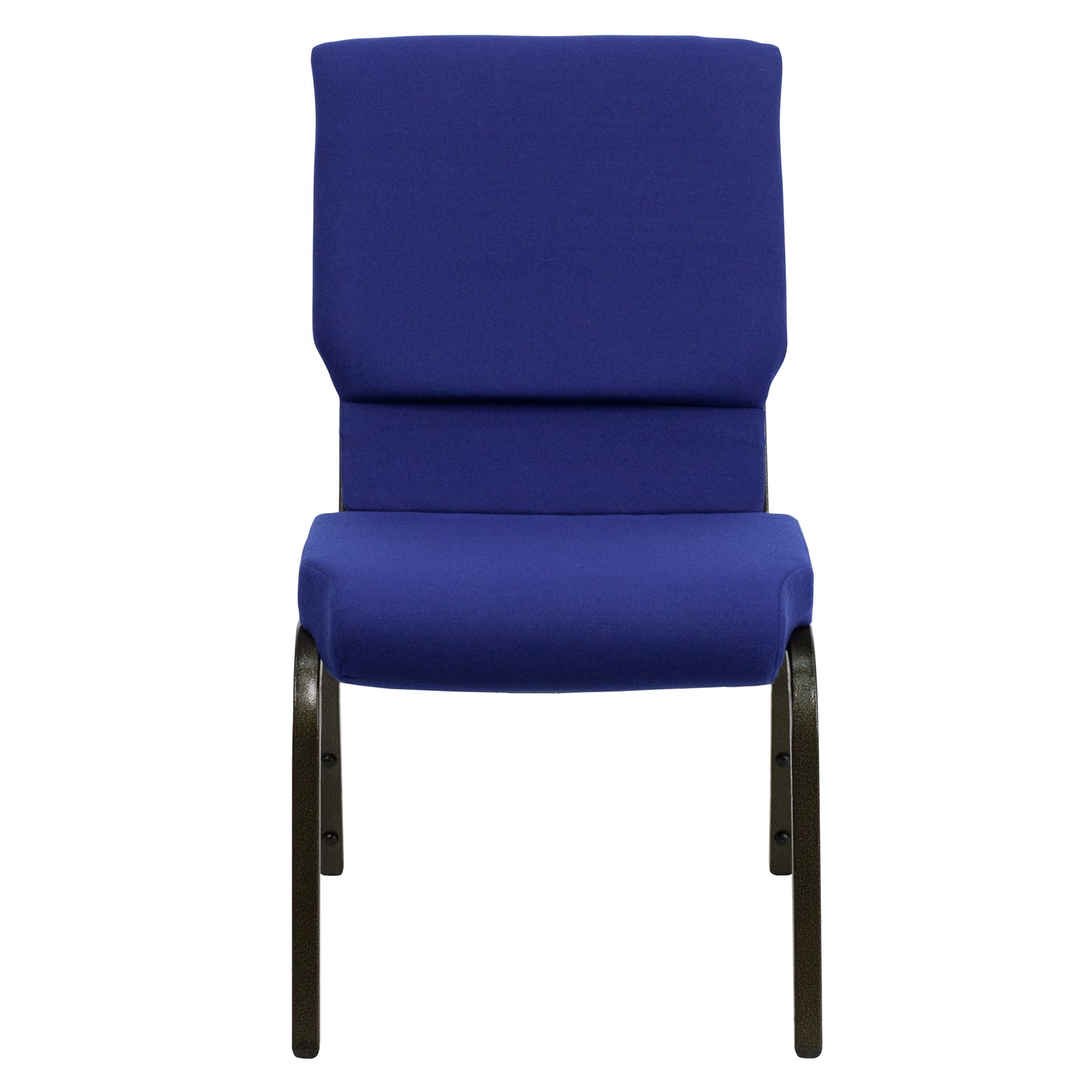 HERCULES Series 18.5''W Stacking Church Chair in Navy Blue Fabric - Gold Vein Frame Navy Blue Fabric/Gold Vein Frame