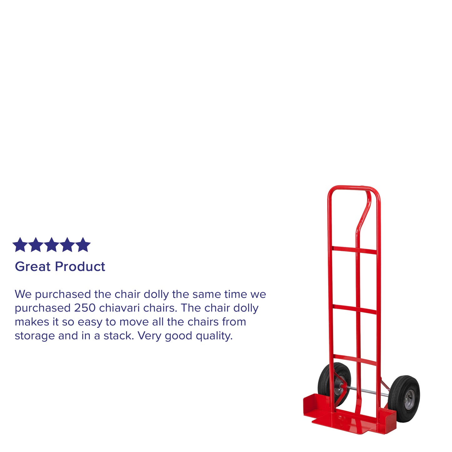 Falon Heavy Duty Metal Chiavari Stack Chair Dolly Red