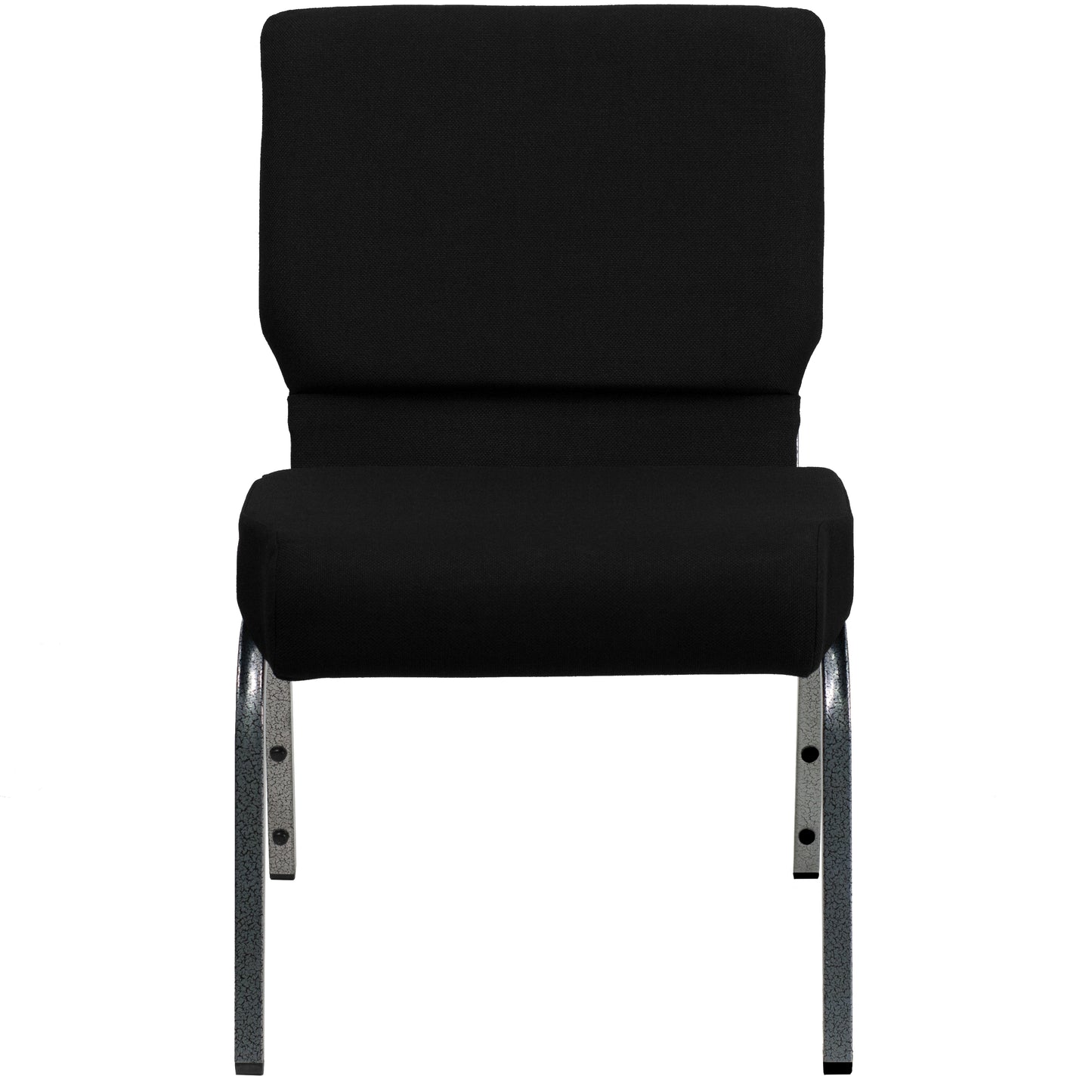 HERCULES Series 21''W Stacking Church Chair in Black Fabric - Silver Vein Frame Black Fabric/Silver Vein Frame
