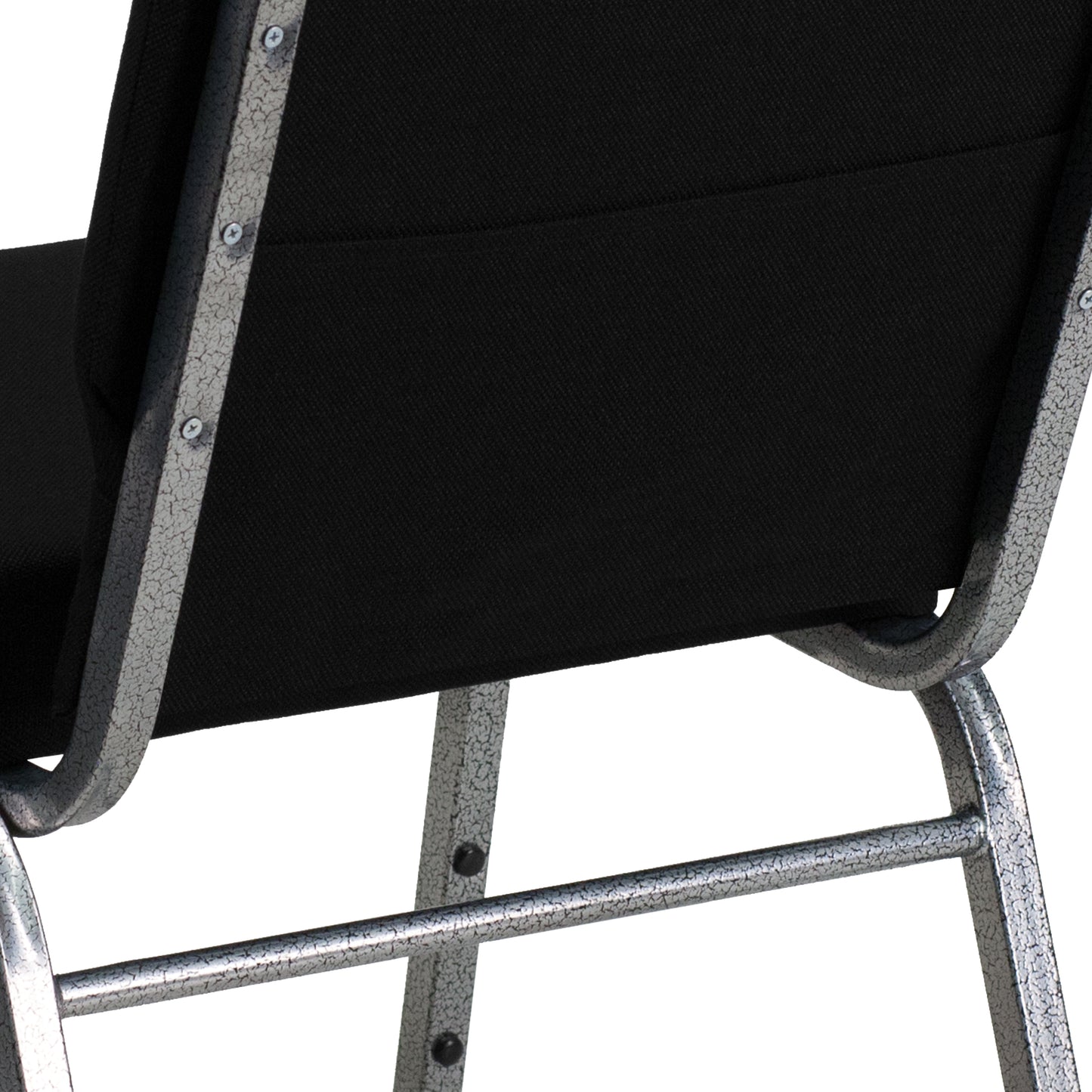 HERCULES Series 21''W Stacking Church Chair in Black Fabric - Silver Vein Frame Black Fabric/Silver Vein Frame