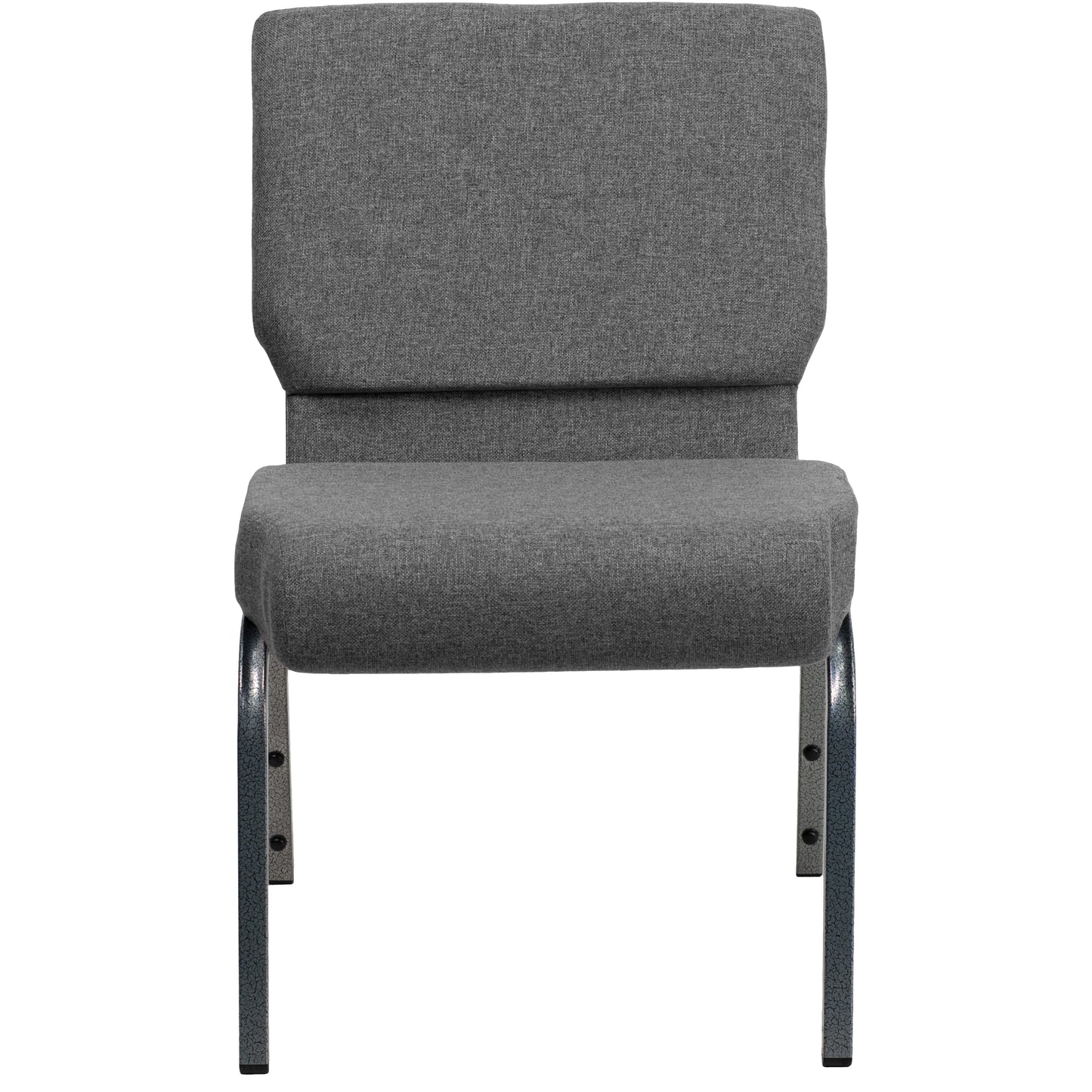 HERCULES Series 21''W Stacking Church Chair in Gray Fabric - Silver Vein Frame Gray Fabric/Silver Vein Frame