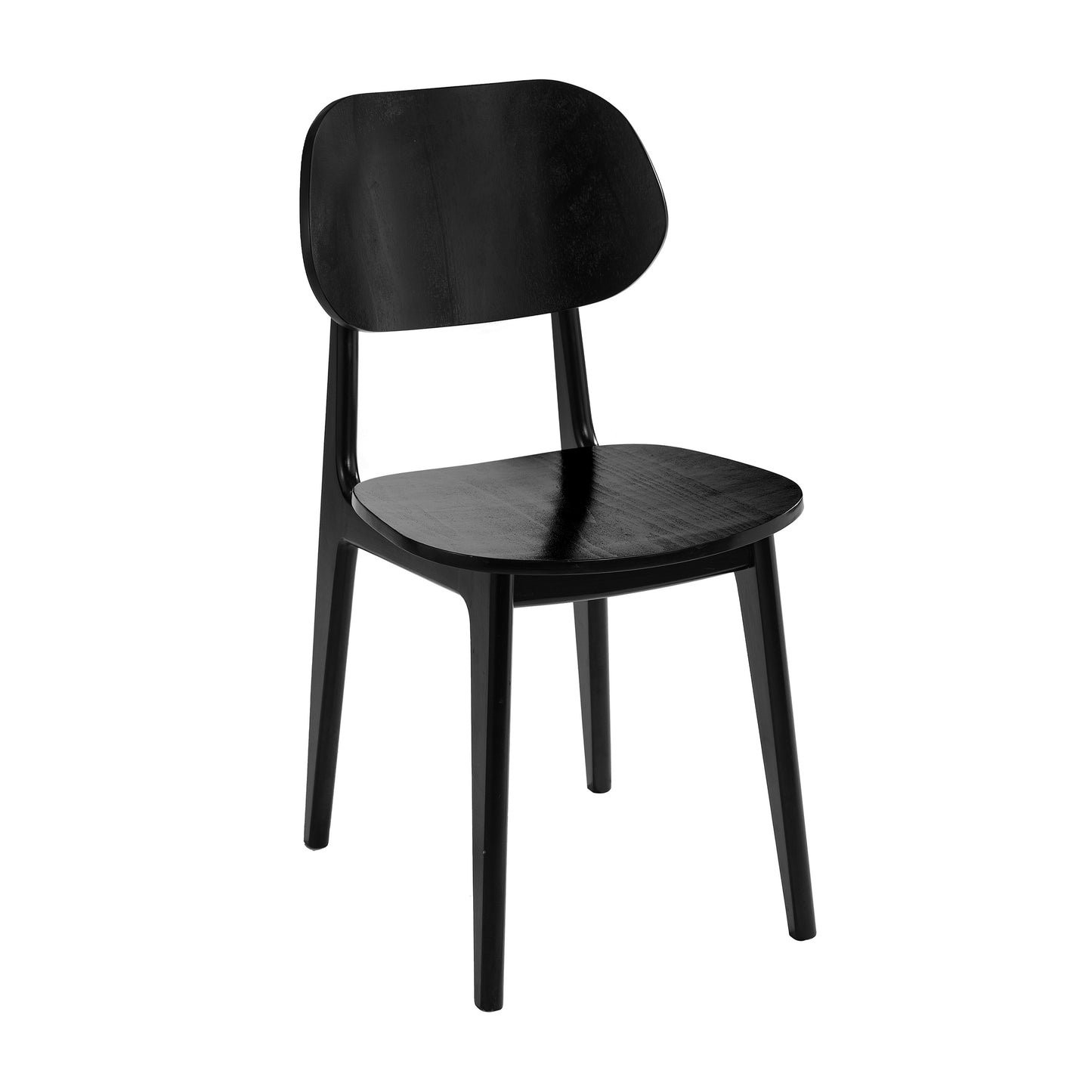 Verona Commercial Grade Solid Wood Dining Chair with Curved Oval Backrest in Black Black