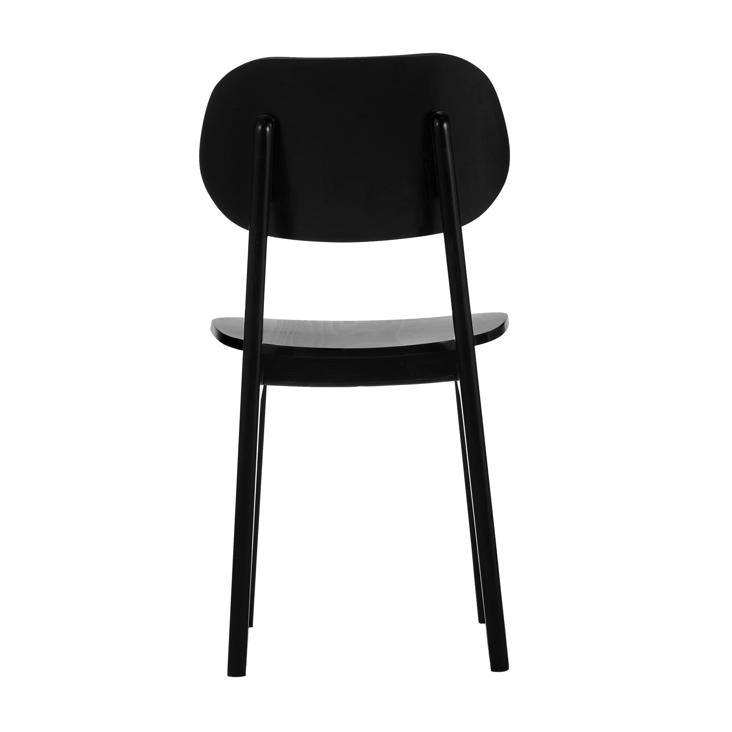 Verona Commercial Grade Solid Wood Dining Chair with Curved Oval Backrest in Black Black