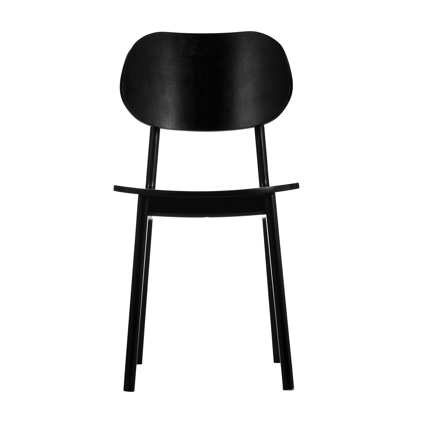 Verona Commercial Grade Solid Wood Dining Chair with Curved Oval Backrest in Black Black