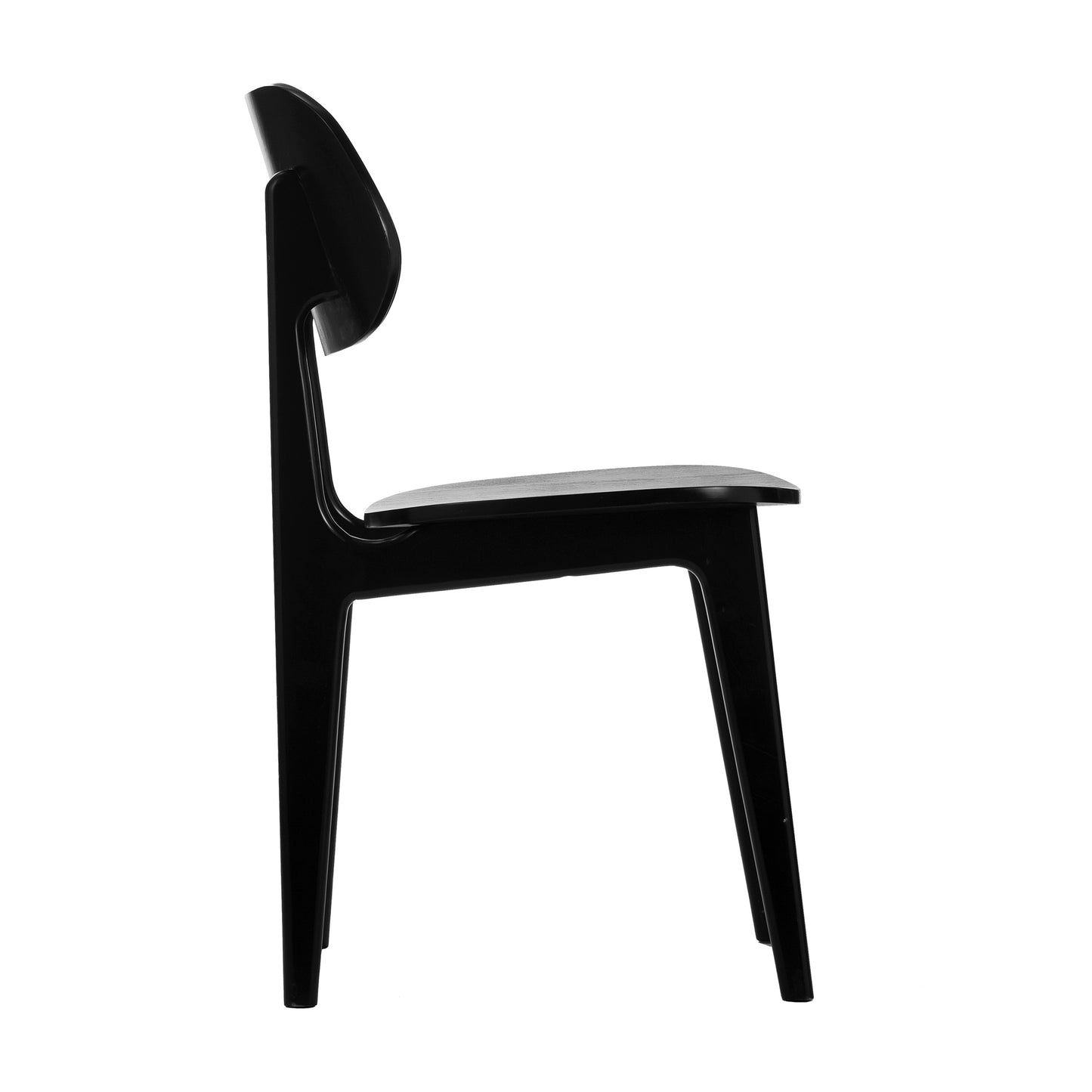 Verona Commercial Grade Solid Wood Dining Chair with Curved Oval Backrest in Black Black