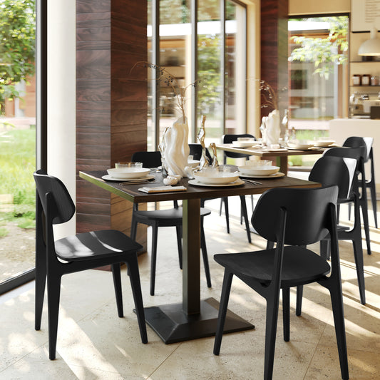 Verona Commercial Grade Solid Wood Dining Chair with Curved Oval Backrest in Black Black XU-CH10367-3-BLK-GG