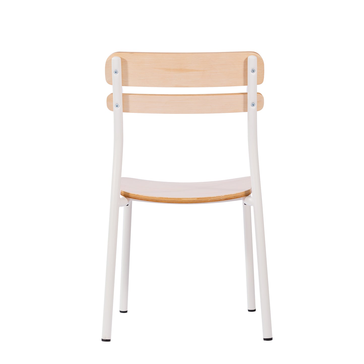 Cyprus Commercial Grade Solid Wood Dining Chair with White Metal Frame and Antique White Finish Antique White