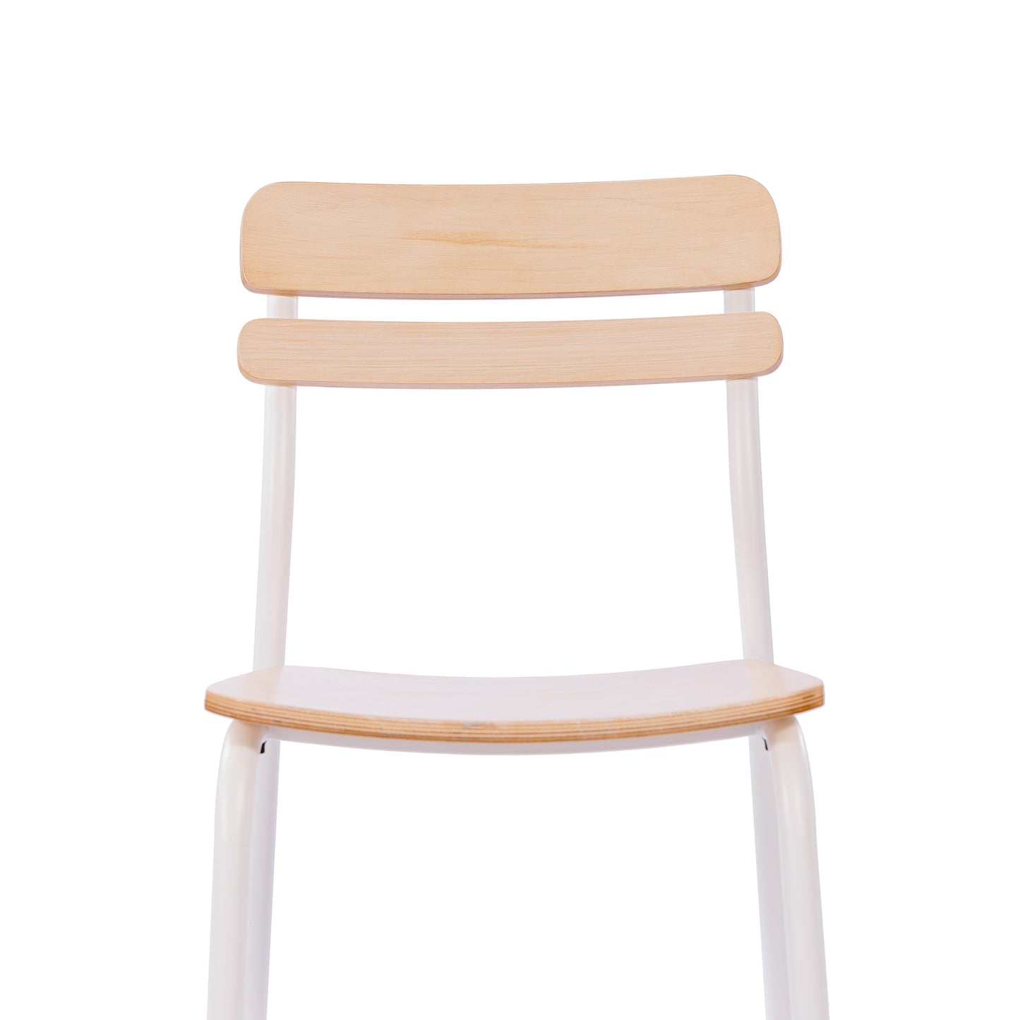 Cyprus Commercial Grade Solid Wood Dining Chair with White Metal Frame and Antique White Finish Antique White