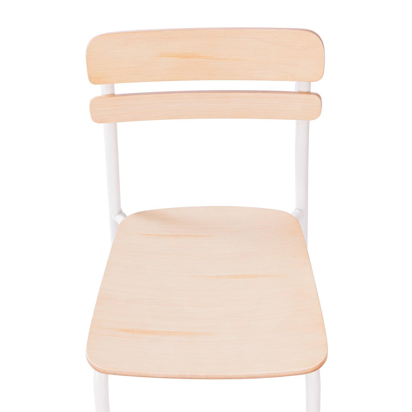Cyprus Commercial Grade Solid Wood Dining Chair with White Metal Frame and Antique White Finish Antique White