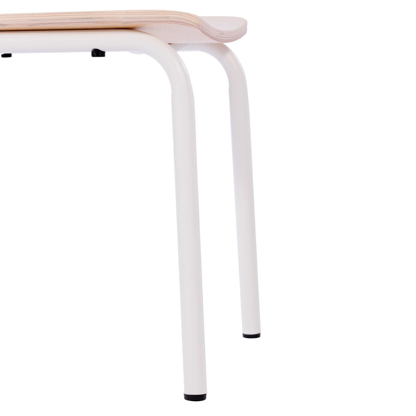 Cyprus Commercial Grade Solid Wood Dining Chair with White Metal Frame and Antique White Finish Antique White