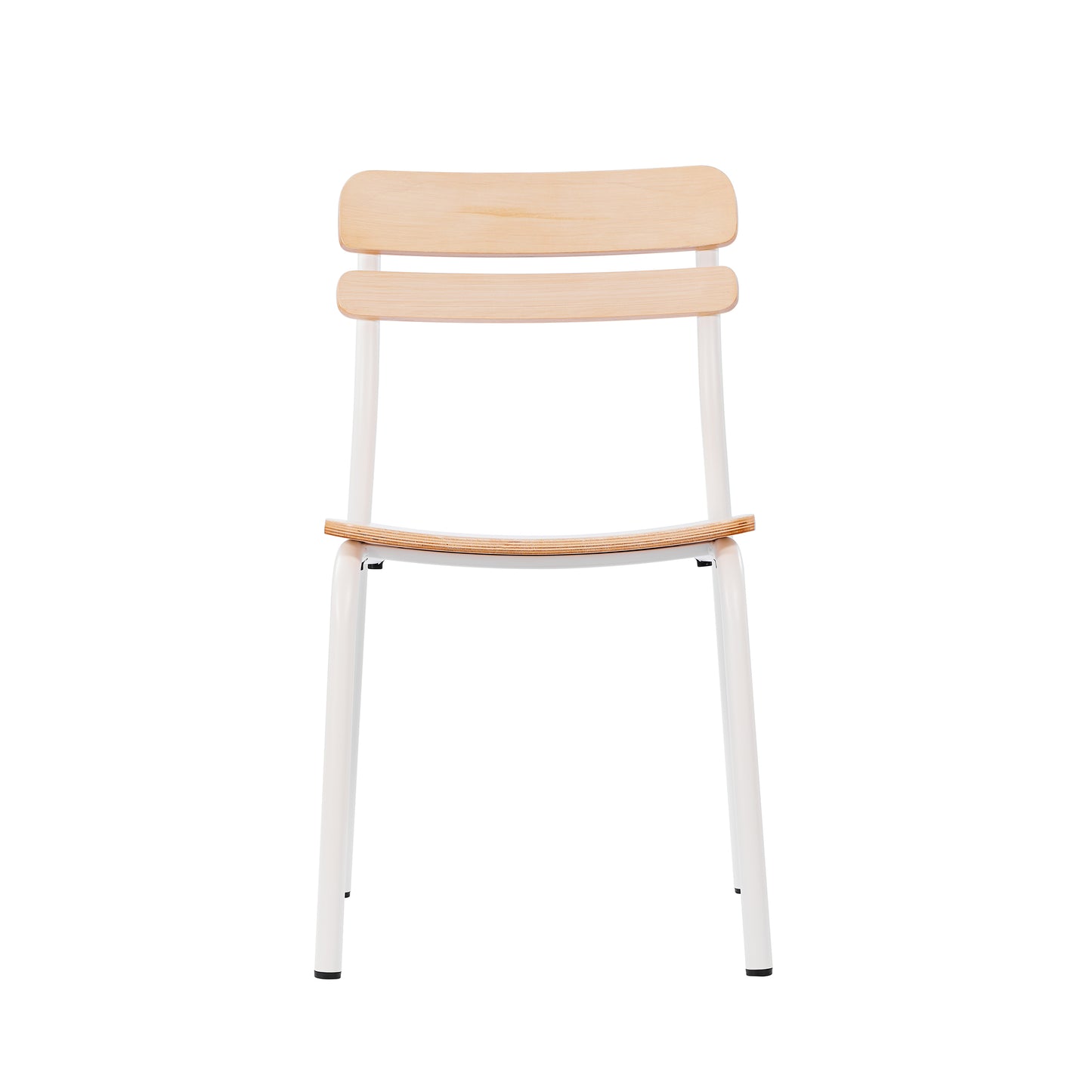 Cyprus Commercial Grade Solid Wood Dining Chair with White Metal Frame and Antique White Finish Antique White