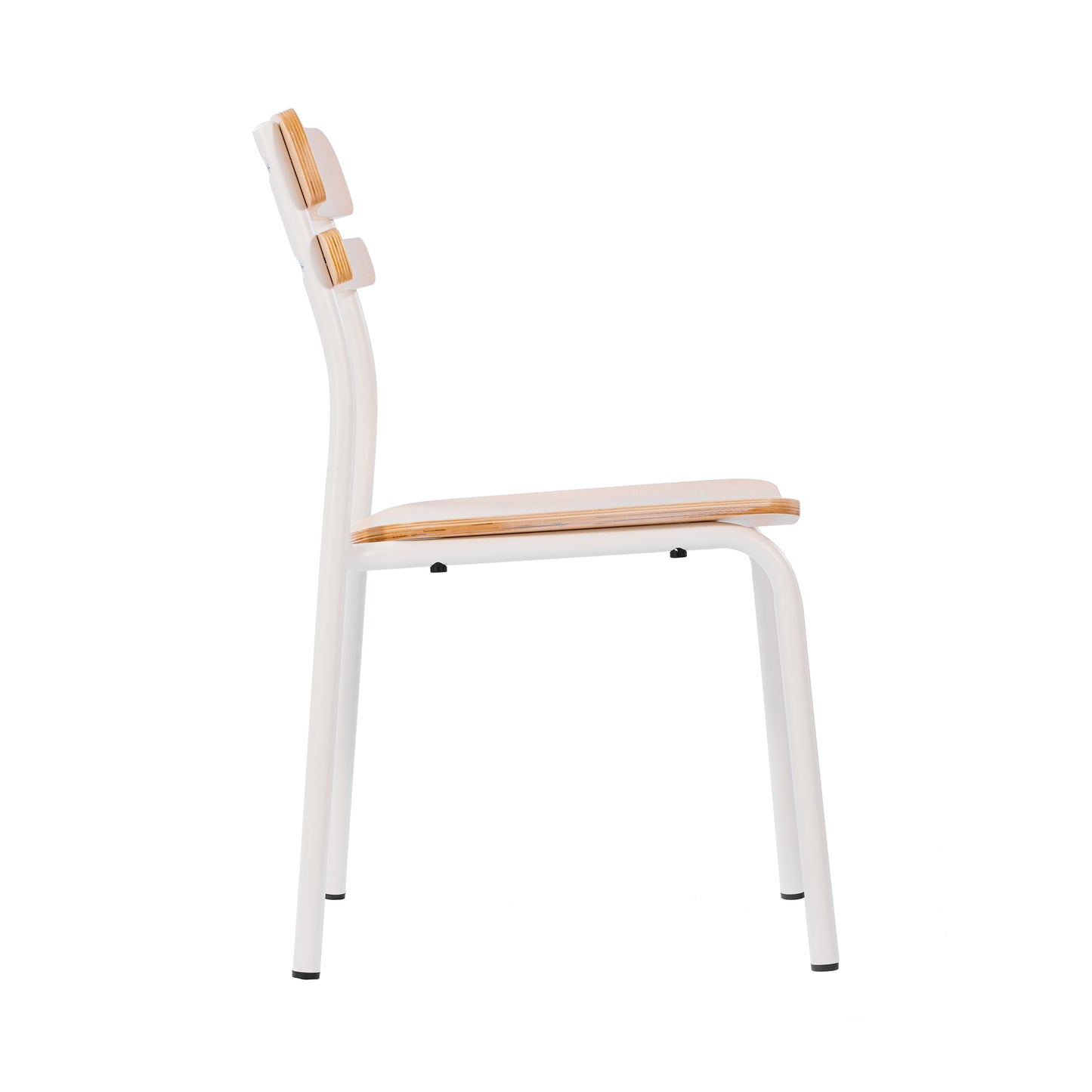 Cyprus Commercial Grade Solid Wood Dining Chair with White Metal Frame and Antique White Finish Antique White