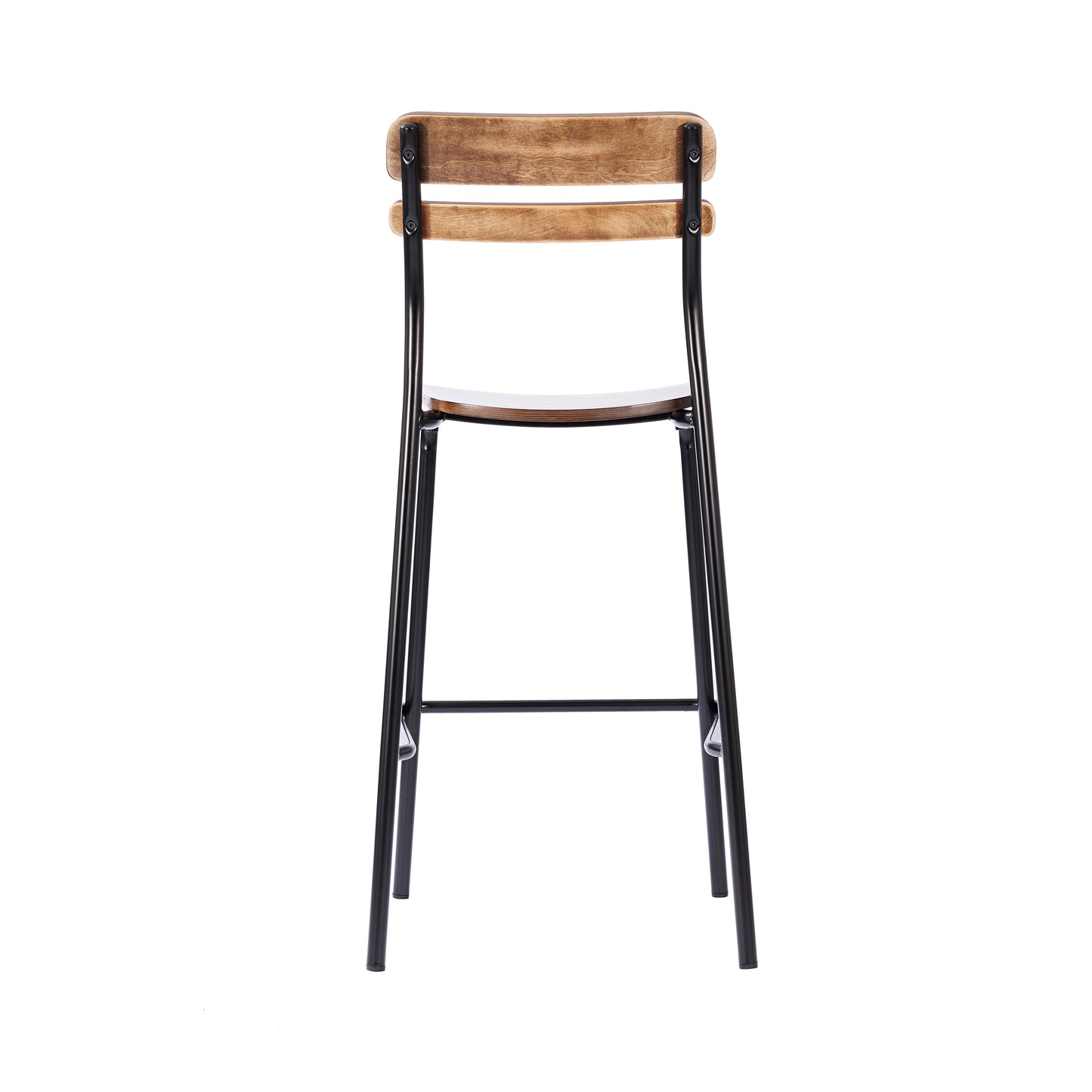 Cyprus Commercial Grade Solid Wood Bar Stool with Black Metal Frame and Antique Copper Finish Antique Copper