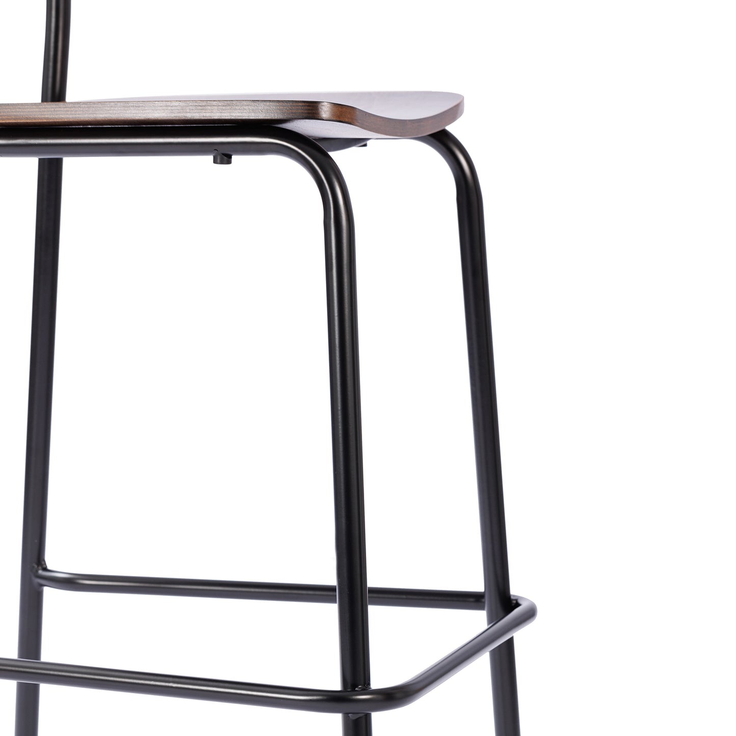 Cyprus Commercial Grade Solid Wood Bar Stool with Black Metal Frame and Antique Copper Finish Antique Copper