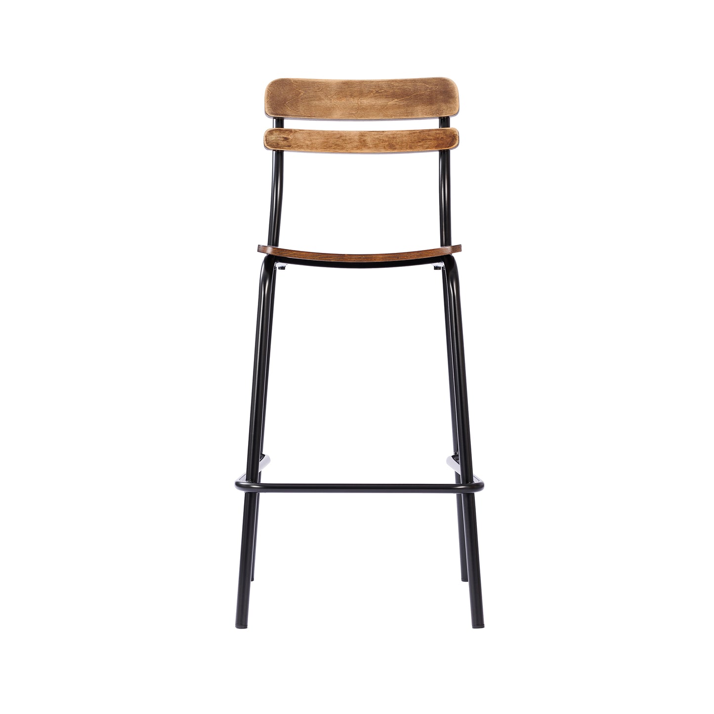 Cyprus Commercial Grade Solid Wood Bar Stool with Black Metal Frame and Antique Copper Finish Antique Copper