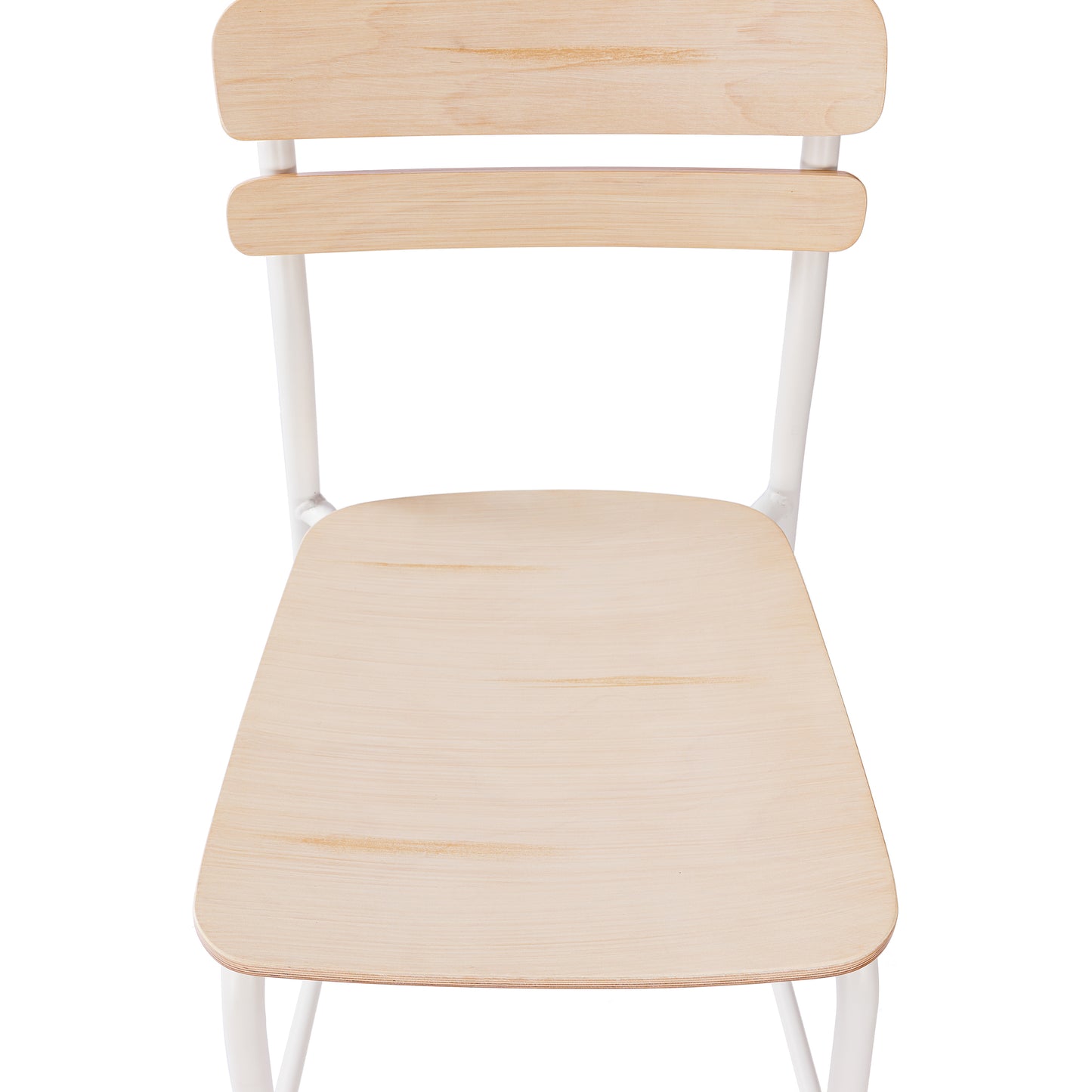 Cyprus Commercial Grade Solid Wood Bar Stool with White Metal Frame and Antique White Finish Antique White