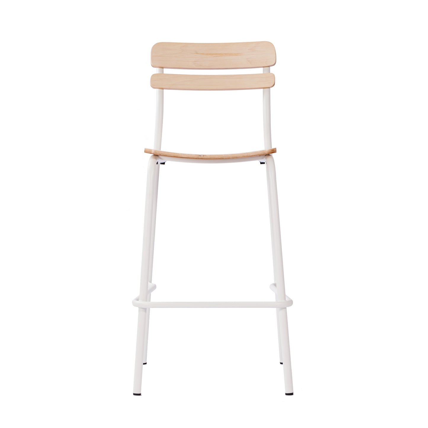Cyprus Commercial Grade Solid Wood Bar Stool with White Metal Frame and Antique White Finish Antique White