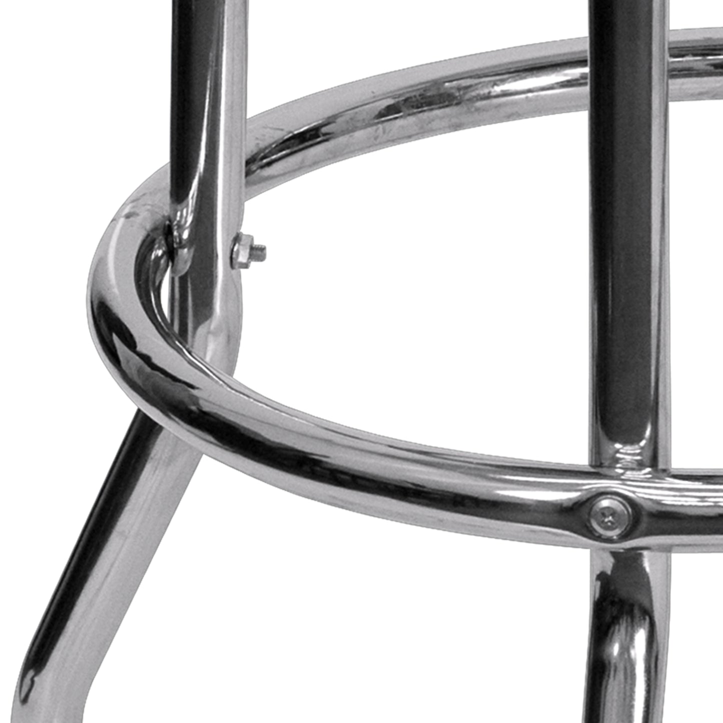 Bruno Double Ring Chrome Barstool with Red Seat Red