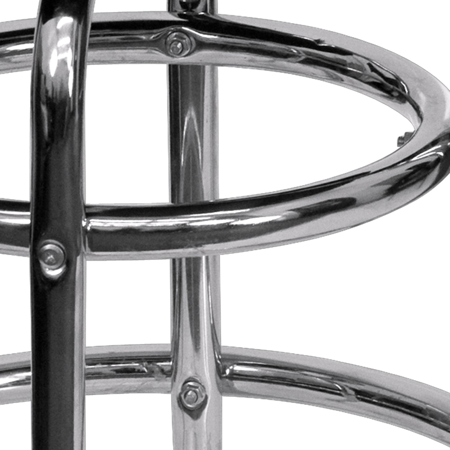 Bruno Double Ring Chrome Barstool with Red Seat Red