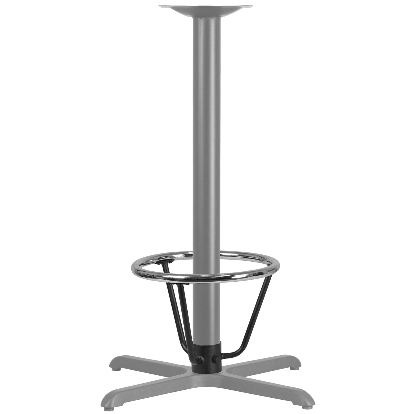 Jackson Bar Height Table Base Foot Ring with 3.25'' Column Ring - 16'' Diameter Silver