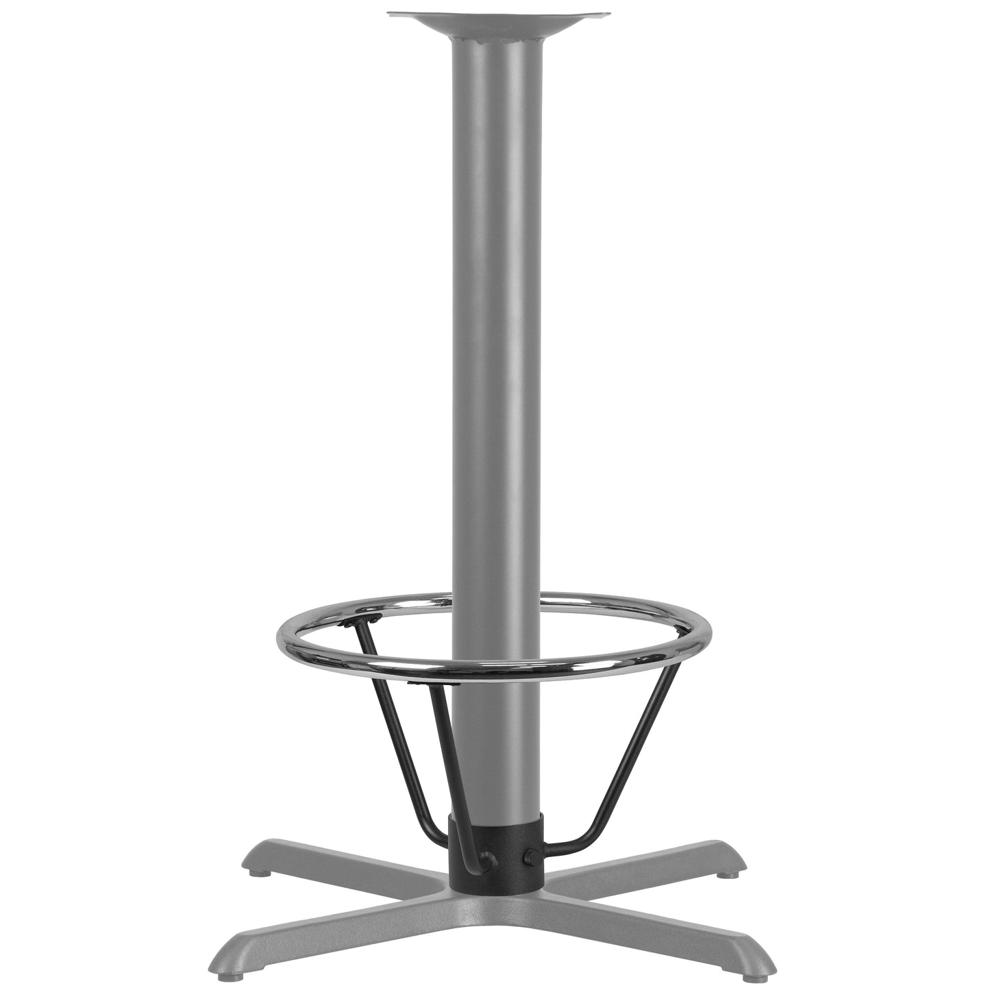 Jackson Bar Height Table Base Foot Ring with 4.25'' Column Ring - 19.5'' Diameter Silver