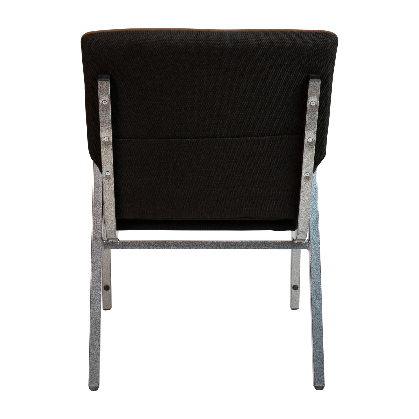 HERCULES Series 21"W Stacking Wood Accent Arm Church Chair in Black Fabric - Silver Vein Frame Black Fabric/Silver Vein Frame